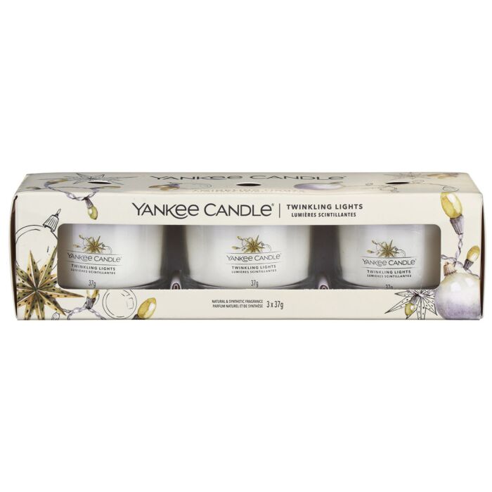 Yankee Candle - Twinkling Lights - 3x Filled Votive Candle